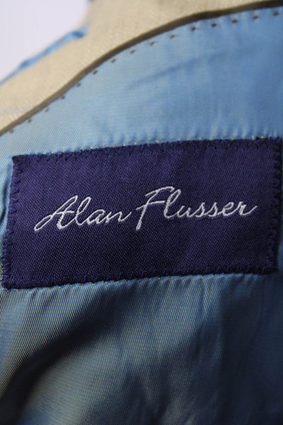 Alan Flusser Men's Collar Long Sleeves Line Two Button Jacket Plaid Size 48