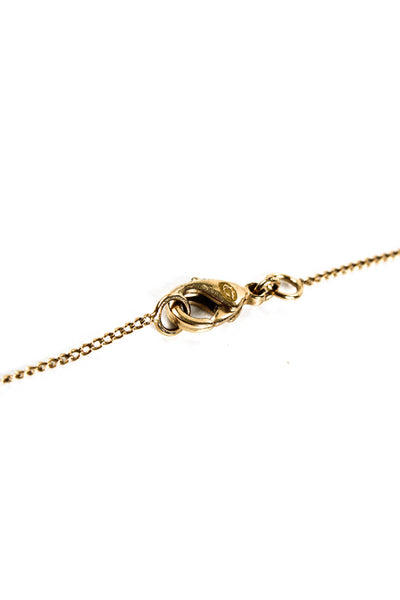 Chanel Womens Gold Tone Chain Link Coin Pendant Necklace E2300152