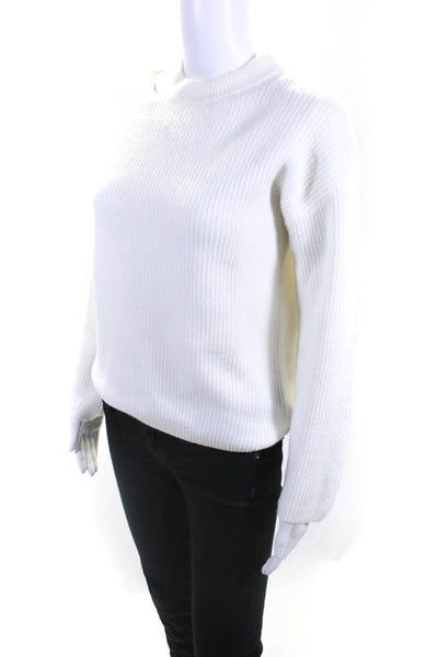 Rails Womens Cutout Crew Neck Long Sleeved Pullover Knit Sweater White Size XS