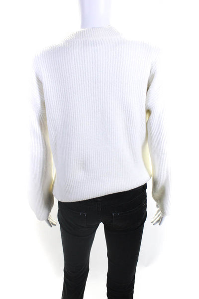 Rails Womens Cutout Crew Neck Long Sleeved Pullover Knit Sweater White Size XS