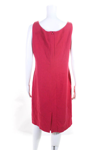Armani Collezioni Women's Scoop Neck Wool Sheath Dress Pink Size 12