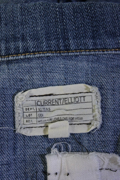 Current/Elliott Women's Long Sleeve Button Up Medium Wash Jean Jacket Size 1