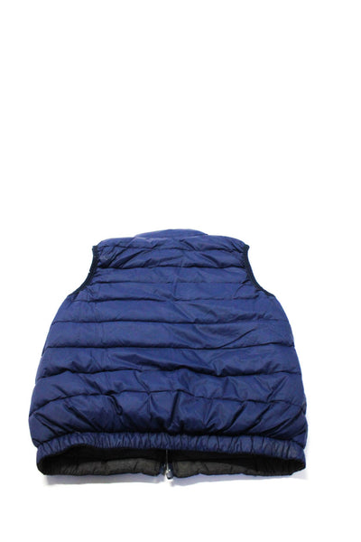 Polo Ralph Lauren Boys Front Zip Down Quilted Reversible Vest Jacket Blue Gray 6