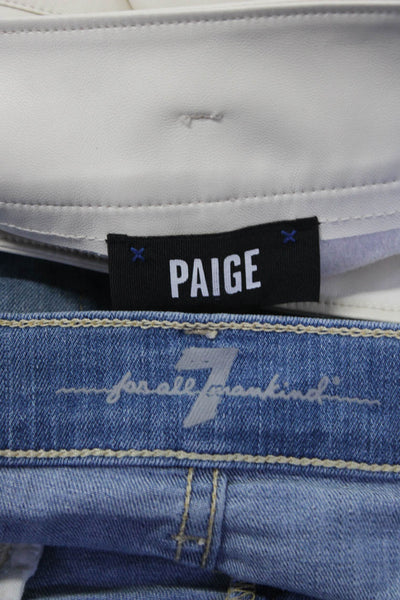 Paige Black Label 7 For All Mankind Womens Shorts White Blue Size 4 26 Lot 2