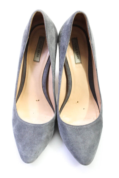Cole Haan Women's Suede High Heel Pointed Toe Pumps Gray Size 7.5