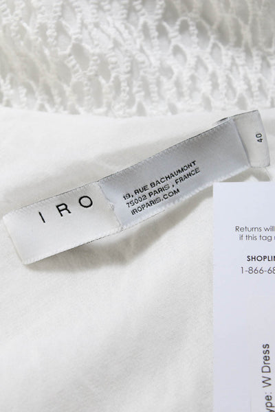 IRO Womens Cotton Sleeveless One Shoulder Fishnet Pencil Dress White Size 40