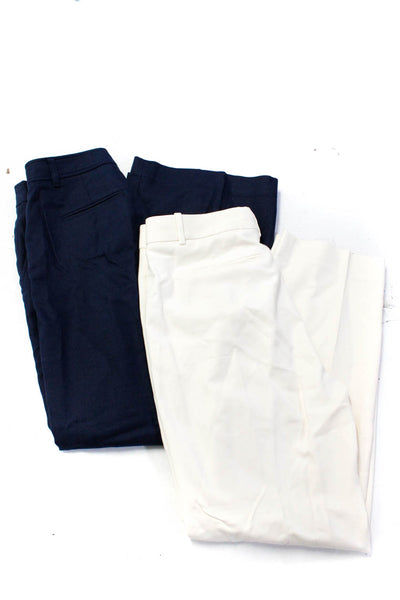 J Crew Womens Wide Straight Leg Pants Blue Ivory Size 4 8 Lot 2