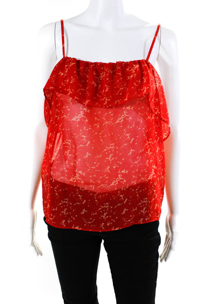 PJK Patterson J Kincaid Womens Spotted Spaghetti Strapped Blouse Top Red Size M