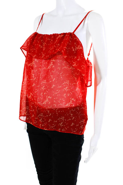 PJK Patterson J Kincaid Womens Spotted Spaghetti Strapped Blouse Top Red Size M