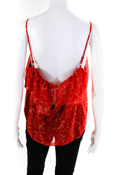 PJK Patterson J Kincaid Womens Spotted Spaghetti Strapped Blouse Top Red Size M