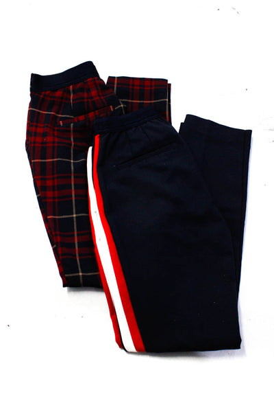 Zara Basic Womens Straight Leg Dress Pants Trousers Blue Red Size XS Lot 2