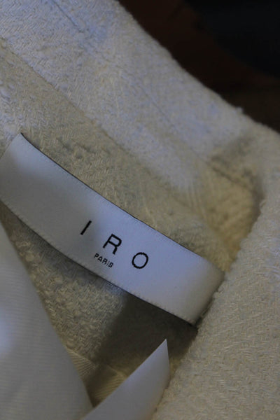 IRO Womens Cotton Textured Sleeveless Collared One-Button Blazer White Size 32