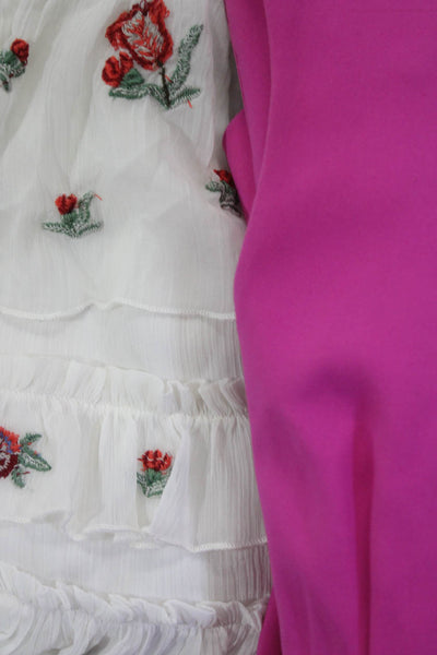 Zara Woman Womens A Line Tiered Dresses Pink White Size Medium Lot 2