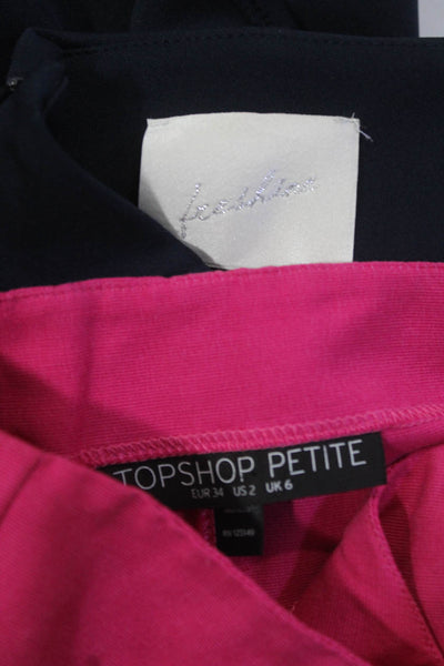 Topshop Petite Freshine Womens Peplum Dresses Pink Navy Blue Size 2 Lot 2