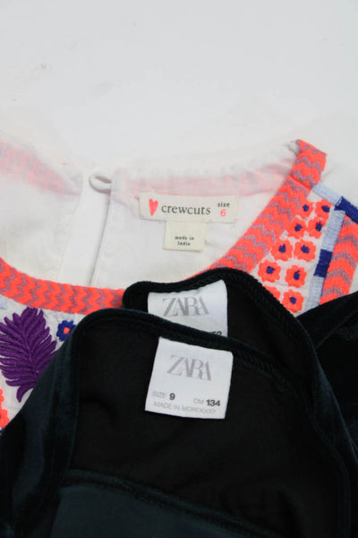 Crewcuts Zara Girls Embroidered Dress Velvet Jumpsuits White 6 9 11-12 Lot 3