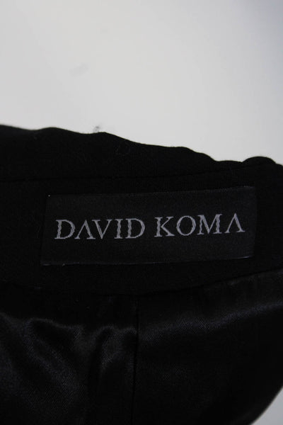 David Koma Womens Pointed Lapel Crystal Dangle Detail Blazer Jacket Black Size 8