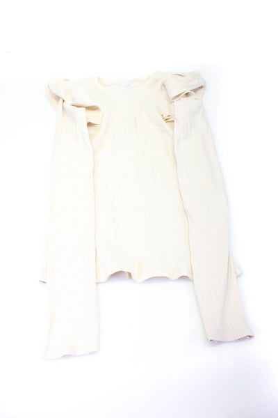 Zara Girls Long Sleeve Ruffled Shirts Shorts White Black Size 10-14 Lot 3