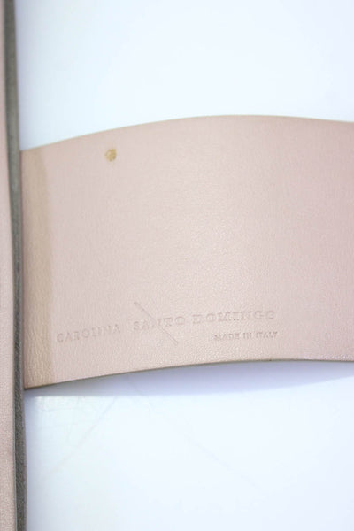 Carolina Santo Domingo Womens Top Handle Small Shoulder Handbag Nude Leather