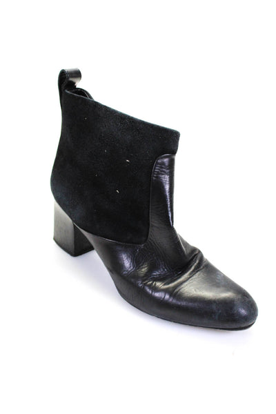 Veronique Branquinho Womens Suede Round Toe Pull On Ankle Boots Black Size 38 8
