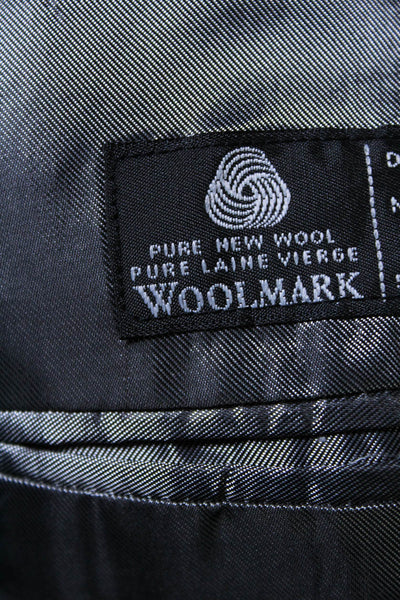 Ralph Ralph Lauren Mens Wool Pinstripe Three-Button Blazer Jacket Black Size 44