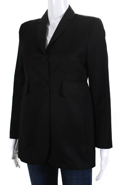 Carven Womens Two Button Blazer Jacket Black Wool Blend Size EUR 36