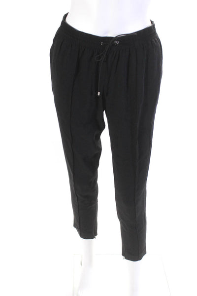 Elizabeth and James Womens Elastic Drawstring Tapered Casual Pants Black Size 0