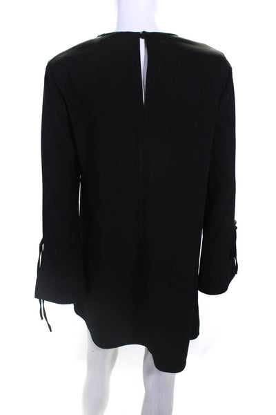 The Fifth Label Womens Long Flare Sleeve V Neck Mini Shift Dress Black Medium