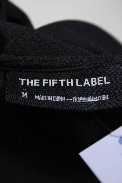The Fifth Label Womens Long Flare Sleeve V Neck Mini Shift Dress Black Medium