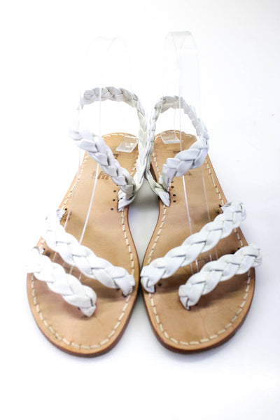 Fiore Capri Womens Braided Ankle Strap Sandals White Leather Size 37
