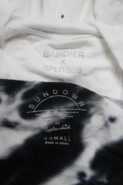 Bandier x Split59 Sundown Womens Long Sleeve Tops Tees White Size XS Lot 2