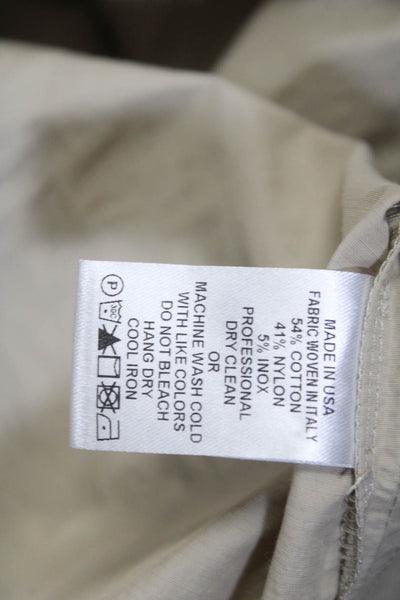 Kal Rieman Womens Cotton Round Neck Sleeveless Button-Up Blouse Top Beige SizeXS