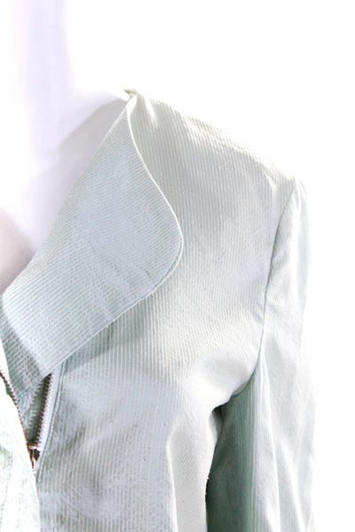 Giorgio Armani Womens Long Sleeved Fabric Motorcycle Jacket Mint Green Size L