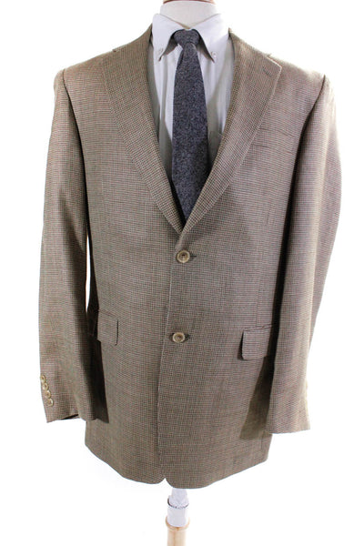 Austin Reed Mens Woven Two Button Collared Long Sleeved Blazer Beige Size 41L