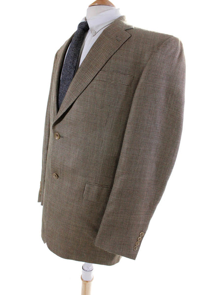 Austin Reed Mens Woven Two Button Collared Long Sleeved Blazer Beige Size 41L