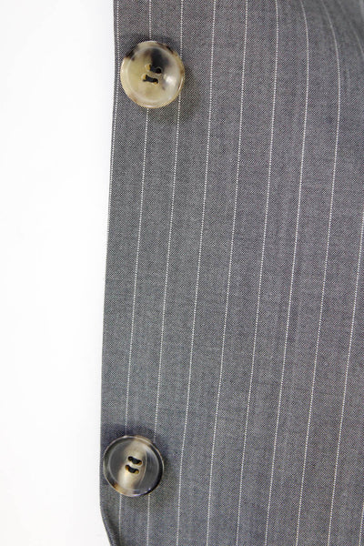Boss Hugo Boss Mens Pinstripe Three Button Notch Lapel Blazer Gray Size 44R