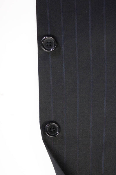 Michael Michael Kors Mens Striped 3 Button Blazer Jacket Black Blue Size 42R
