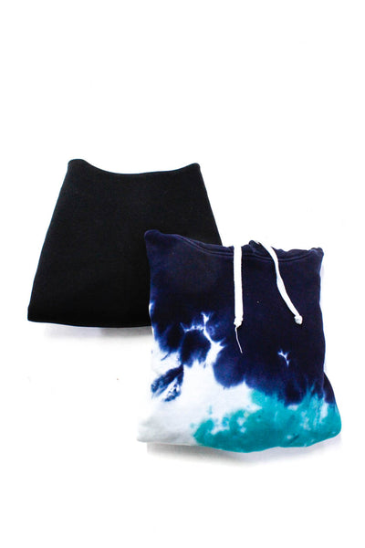 Re/Done Zara Women's Cotton Tie-Dye Print Cropped Hoodie Blue Size S, Lot 2