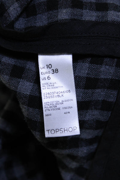 Topshop Women's Plaid Open Front Casual Jacket Green Size 6