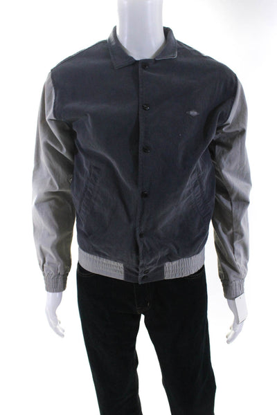Warriors Of Radness Men's Cotton Snap Collared Jacket Gray Size S