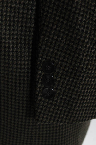 Antonio Parillo Mens Woven Textured Striped Buttoned Blazer Brown Size EUR42