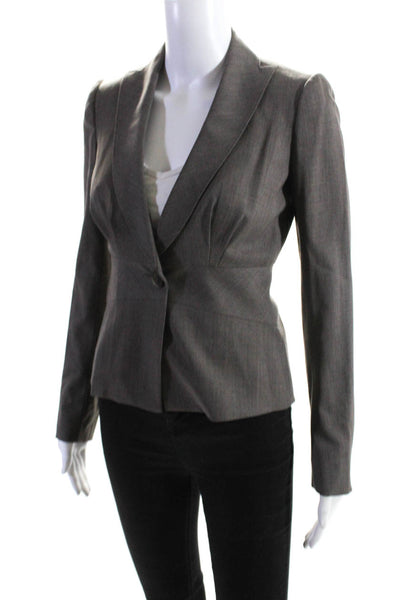 Rebecca Taylor Women's Collar Long Sleeves Line Blazer  Gray Size 0