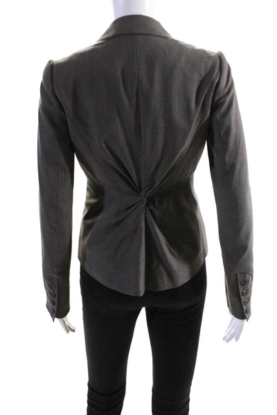 Rebecca Taylor Women's Collar Long Sleeves Line Blazer  Gray Size 0