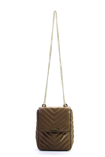 Zac Posen Women's Chain Straps Latch Closure Crossbody Handbag Brown Size S