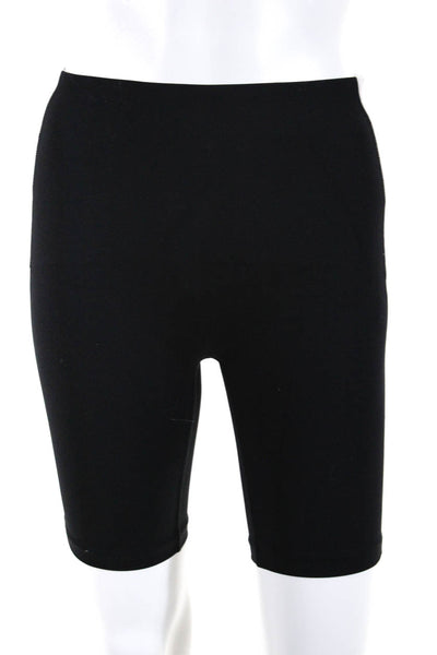 Noli Womens Striped Athletic Sports Bra Biker Shorts Set Black Size S