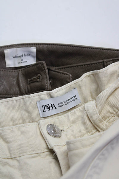 Zara Women's Midrise Straight Leg Cargo Pant Beige Size 00 Lot 2