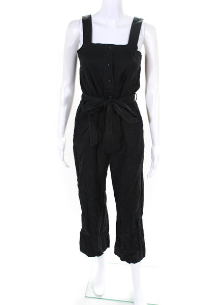 Everlane Womens Black The Linen Picnic Jumpsuit  Size 00
