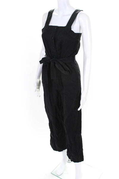 Everlane Womens Black The Linen Picnic Jumpsuit  Size 00