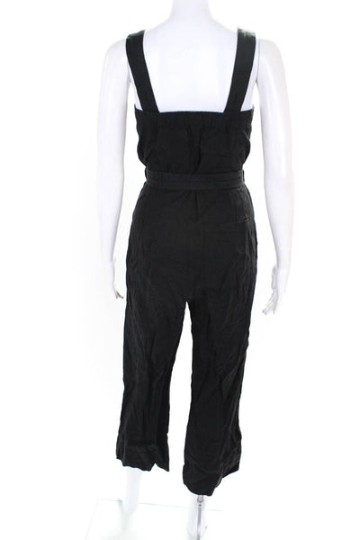 Everlane Womens Black The Linen Picnic Jumpsuit  Size 00