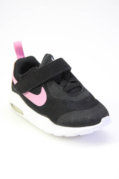 Nike Girls Graphic Colorblock Lace Slip-On Hook Pile Tape Sneakers Black Size 5C