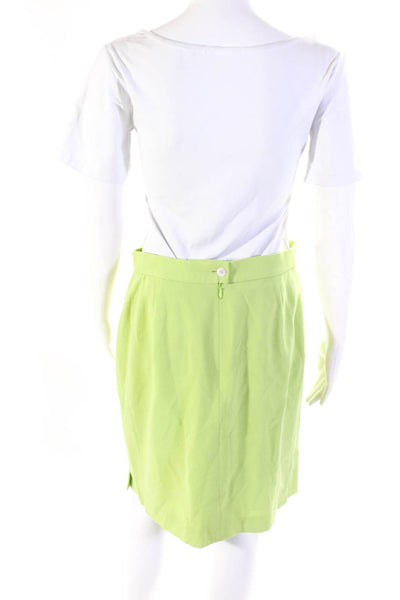 Escada Womens Darted Back Zipped Buttoned Straight Skirt Green Size EUR40